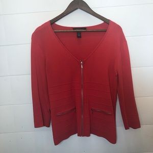 Cable & Gage Viscose Red Sweater